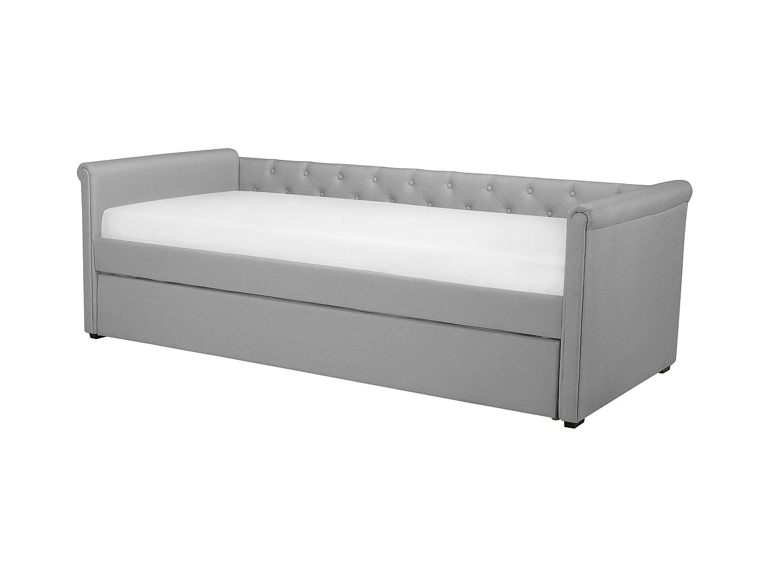 Onderschuifbed Stof LIBOURNE 90 x 200 cm Lichtgrijs