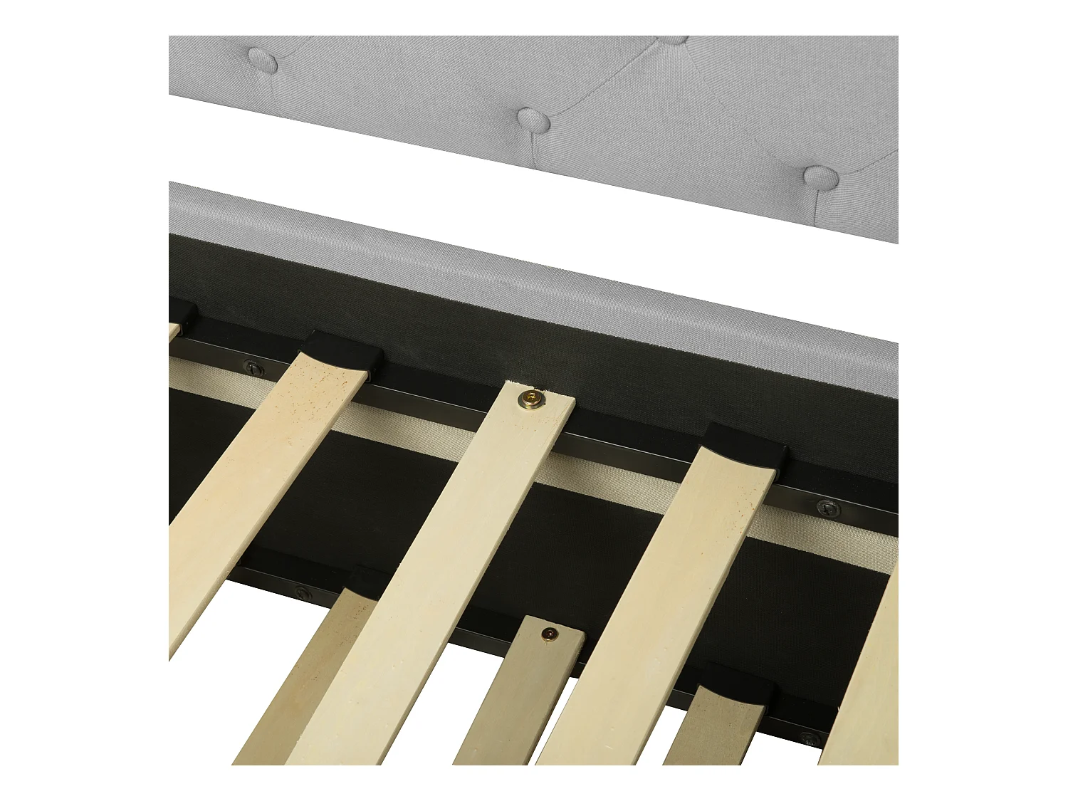 Onderschuifbed Stof LIBOURNE 90 x 200 cm Lichtgrijs