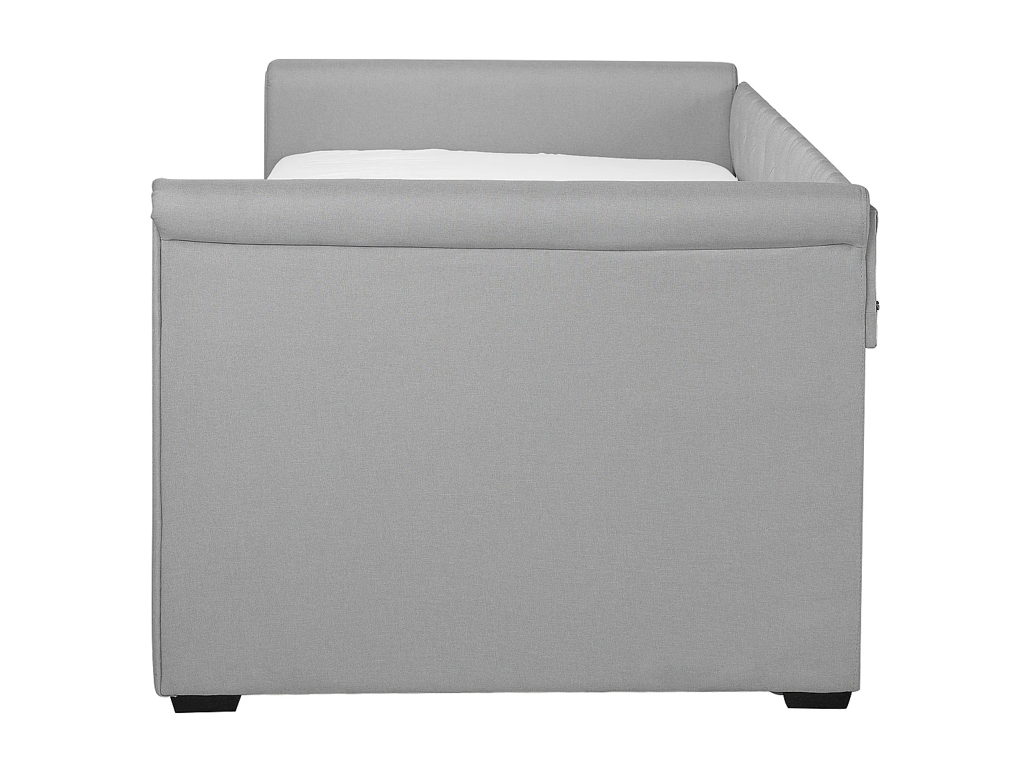 Lit gigogne Tissu LIBOURNE 90 x 200 cm Gris clair