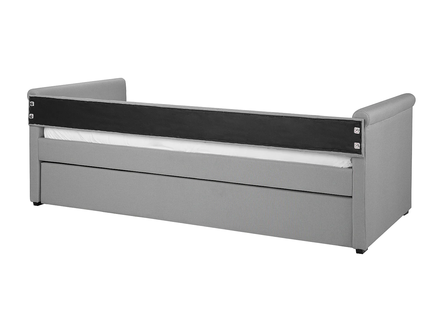 Lit gigogne Tissu LIBOURNE 90 x 200 cm Gris clair