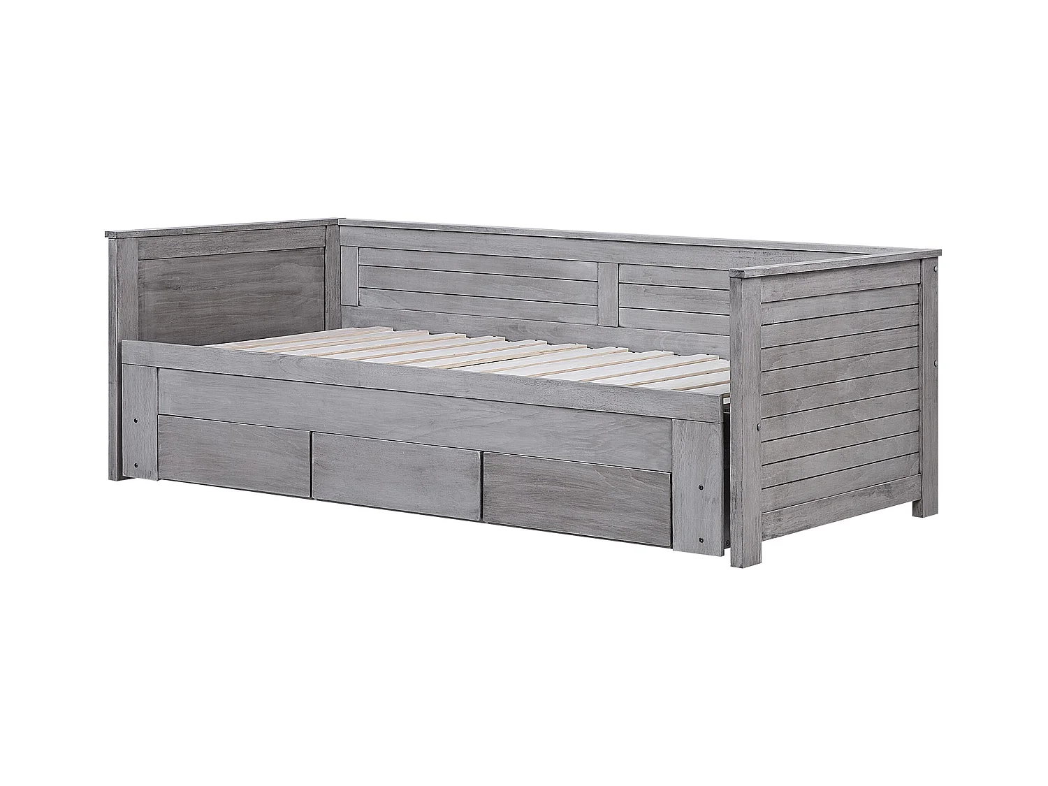 Bed met opbergladen Hout CAHORS 90 x 200 cm Grijs