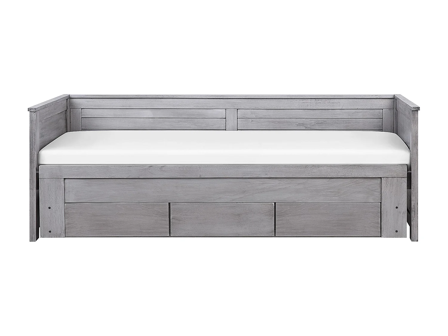 Lit avec tiroirs de rangement Bois CAHORS 90 x 200 cm Gris