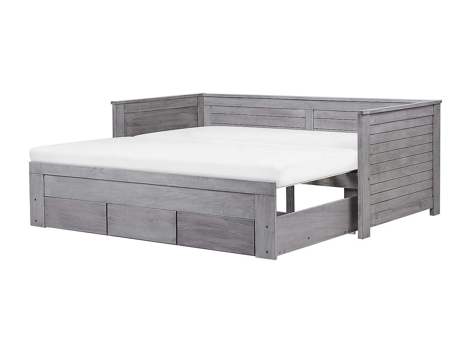 Bed met opbergladen Hout CAHORS 90 x 200 cm Grijs
