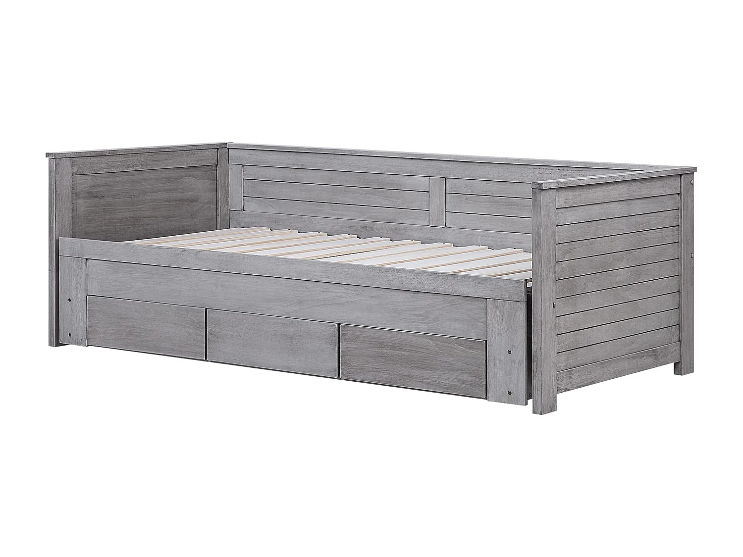 Bed met opbergladen Hout CAHORS 90 x 200 cm Grijs