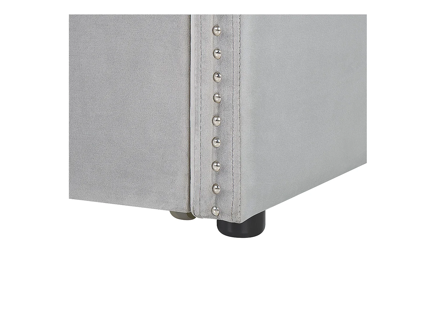 Lit gigogne Velours TROYES 90 x 200 cm Gris clair