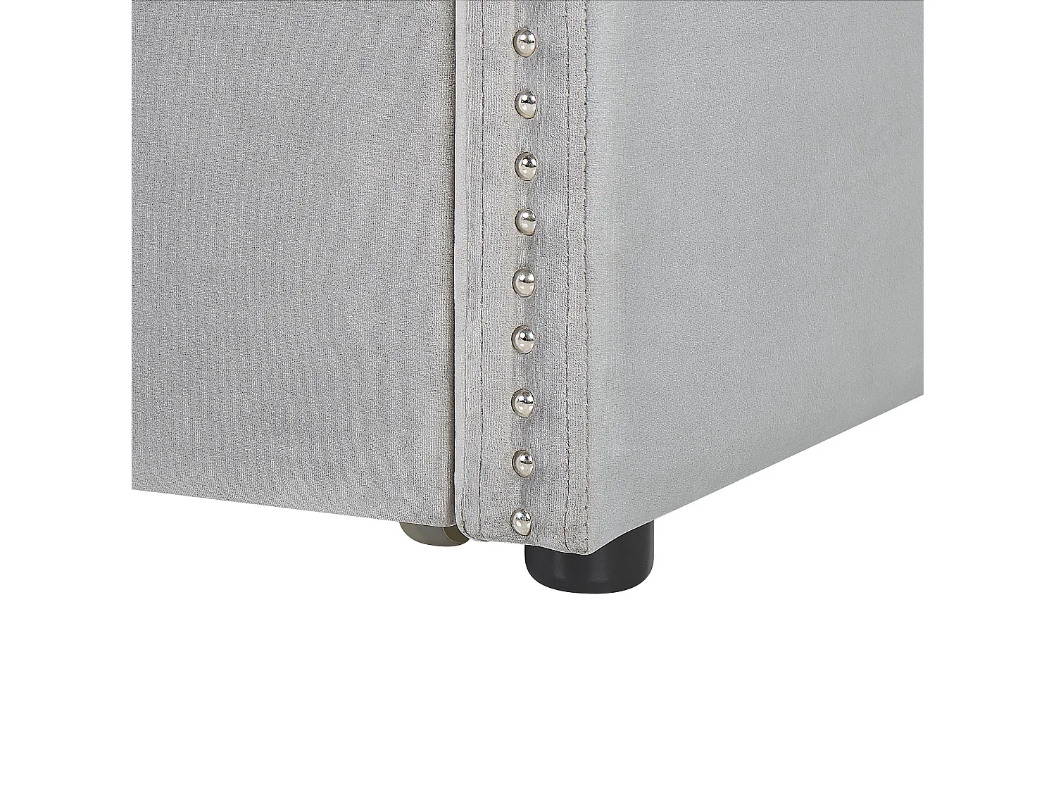 Lit gigogne Velours TROYES 90 x 200 cm Gris clair