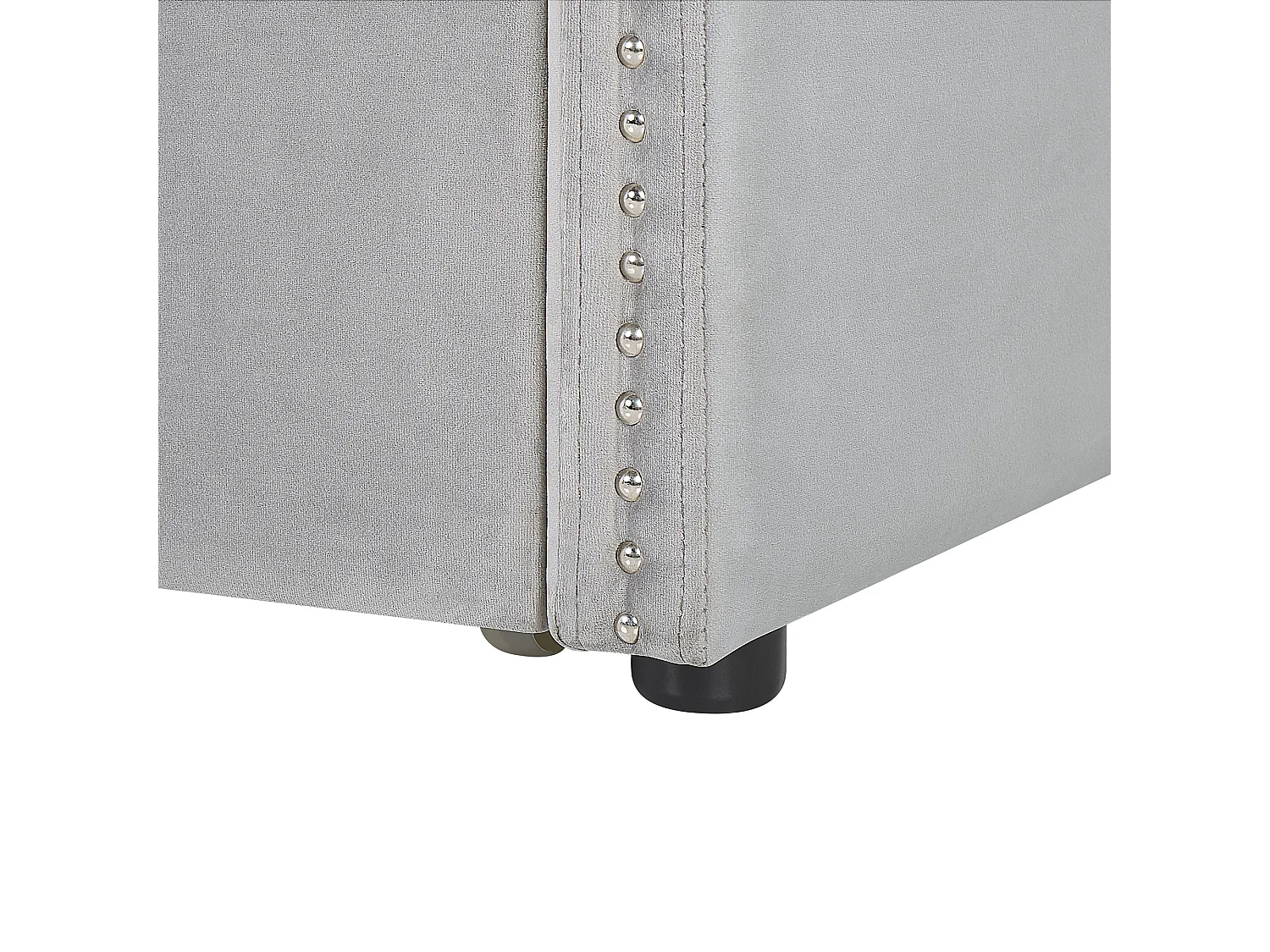 Lit gigogne Velours TROYES 90 x 200 cm Gris clair