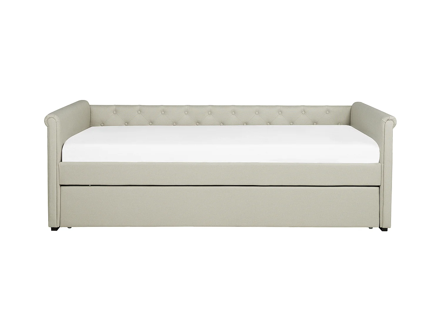 Lit gigogne Tissu LIBOURNE 90 x 200 cm Beige