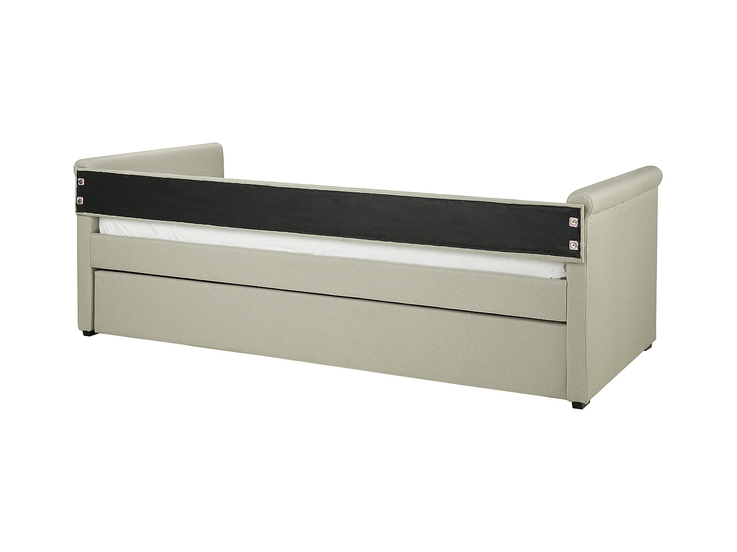 Lit gigogne Tissu LIBOURNE 90 x 200 cm Beige