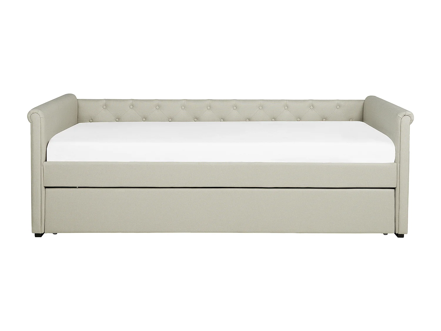 Lit gigogne Tissu LIBOURNE 90 x 200 cm Beige