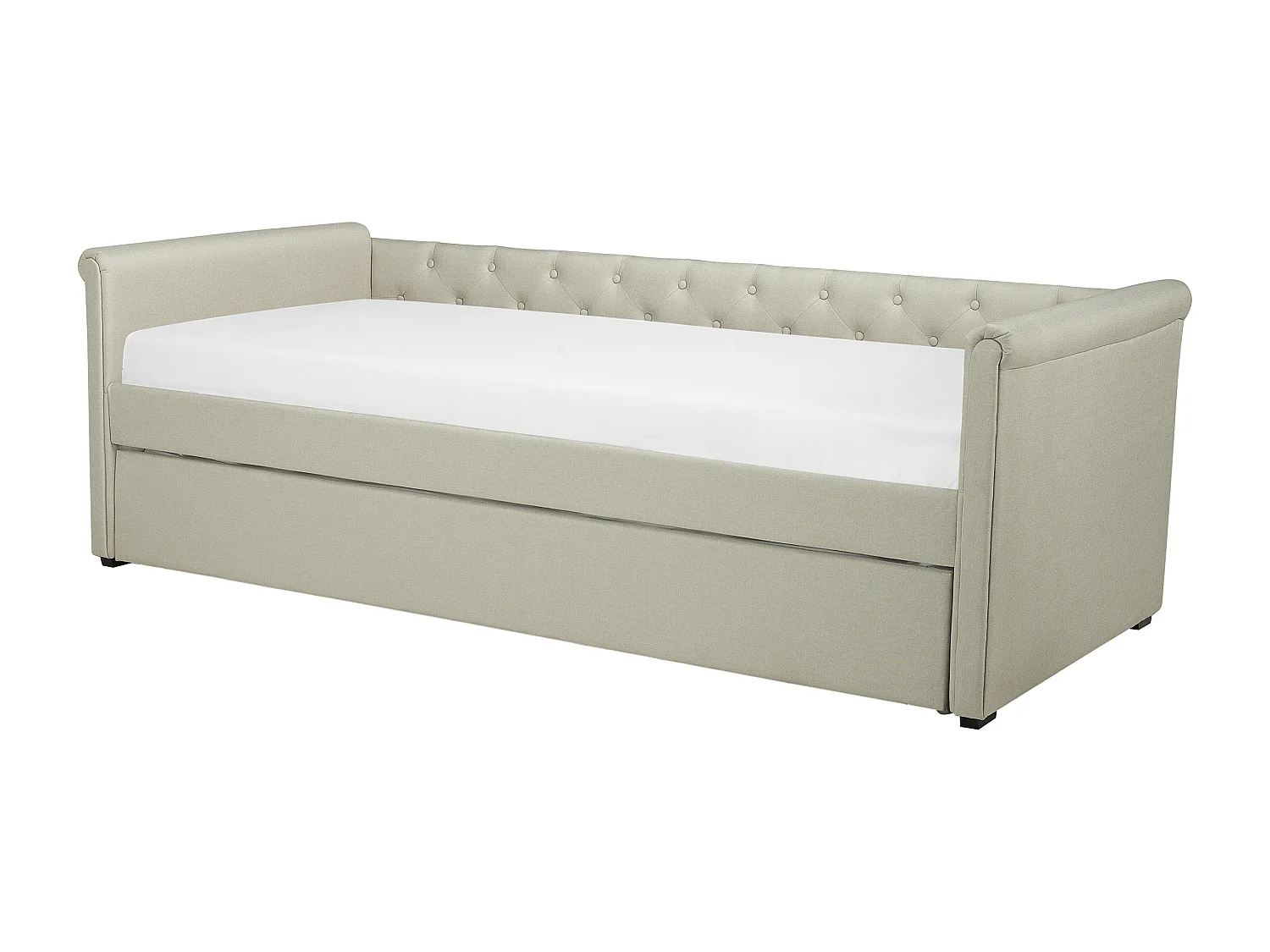 Lit gigogne Tissu LIBOURNE 90 x 200 cm Beige