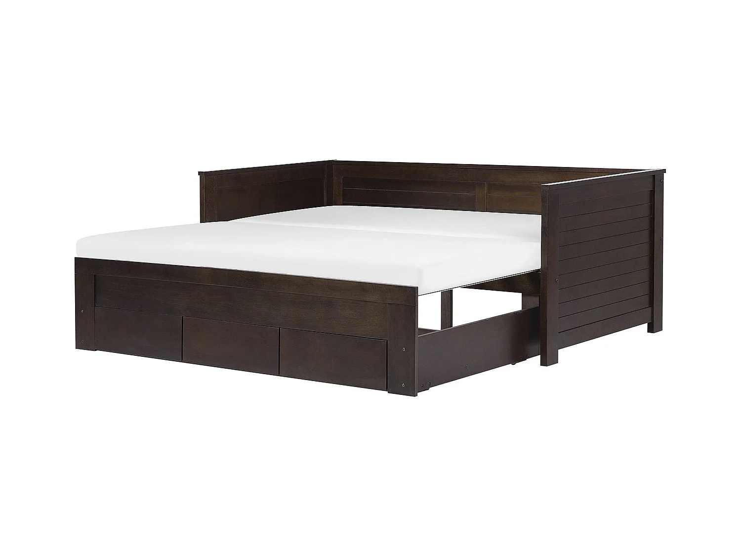 Lit avec tiroirs de rangement Bois CAHORS 90 x 200 cm Marron foncé