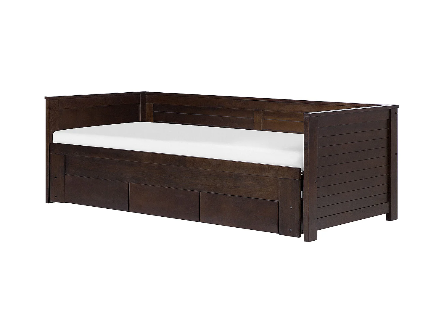 Bed met opbergladen Hout CAHORS 90 x 200 cm Donkerbruin