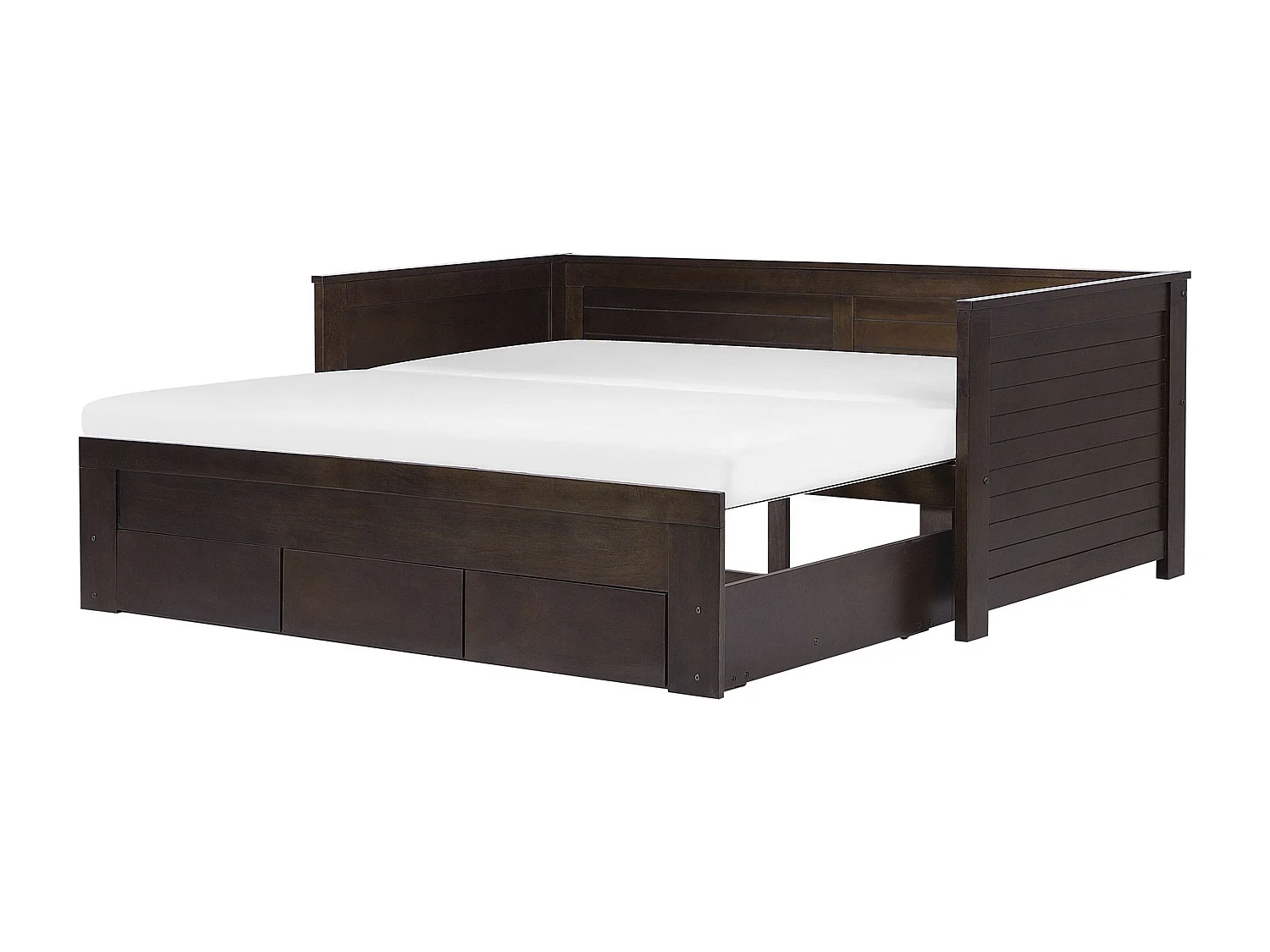 Lit avec tiroirs de rangement Bois CAHORS 90 x 200 cm Marron foncé