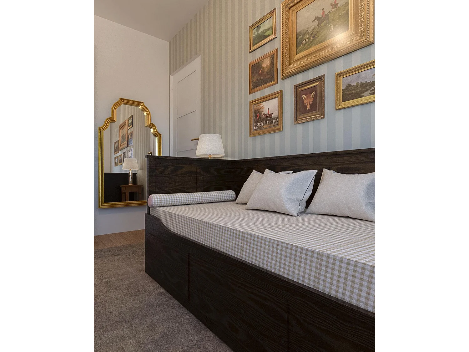 Bed met opbergladen Hout CAHORS 90 x 200 cm Donkerbruin