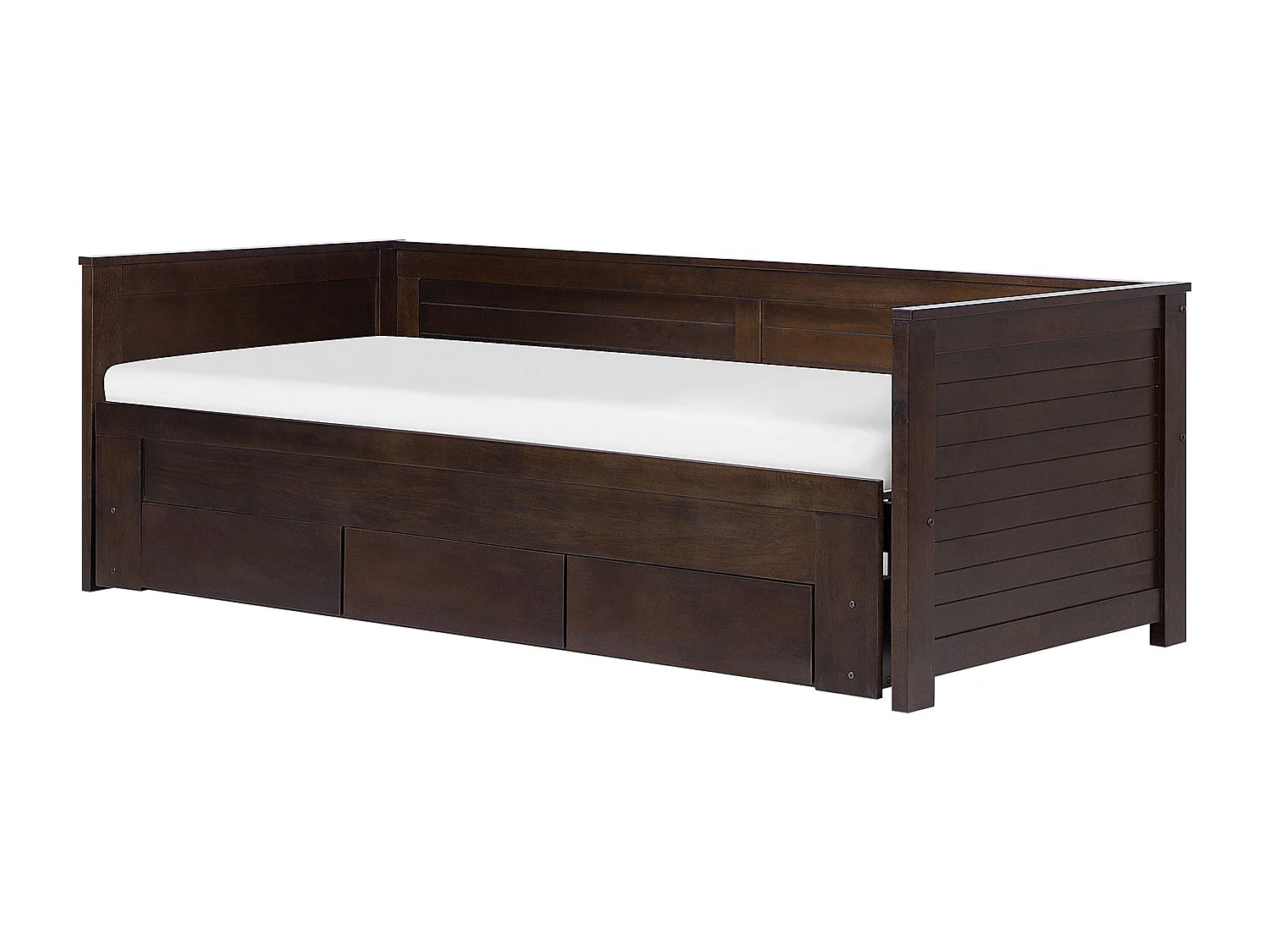 Bed met opbergladen Hout CAHORS 90 x 200 cm Donkerbruin