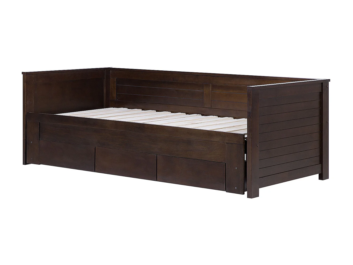 Bed met opbergladen Hout CAHORS 90 x 200 cm Donkerbruin