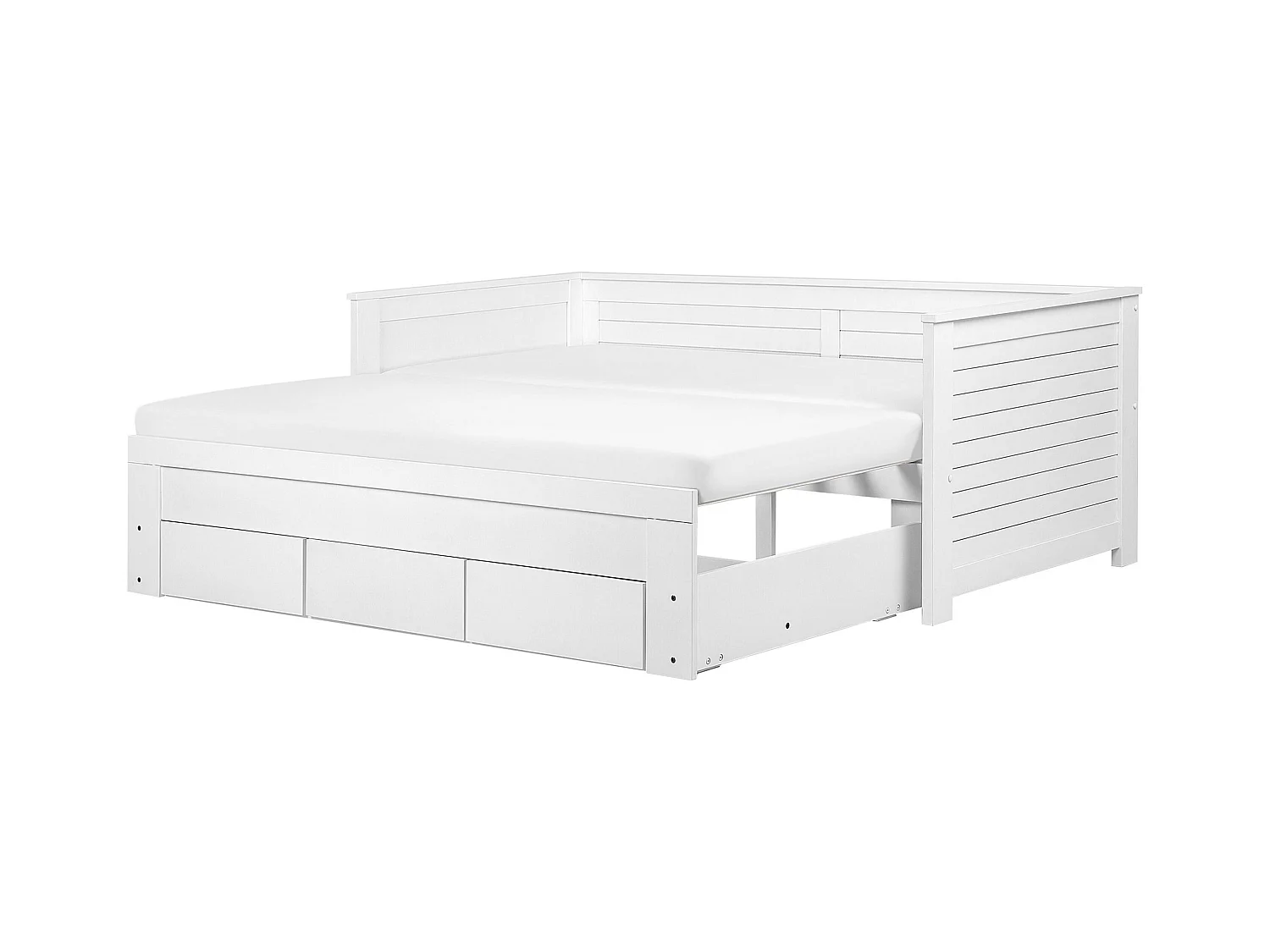 Lit avec tiroirs de rangement Bois CAHORS 90 x 200 cm Blanc