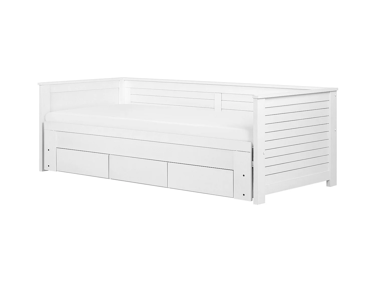 Bed met opbergladen Hout CAHORS 90 x 200 cm Wit