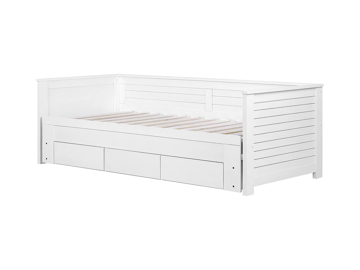 Bed met opbergladen Hout CAHORS 90 x 200 cm Wit