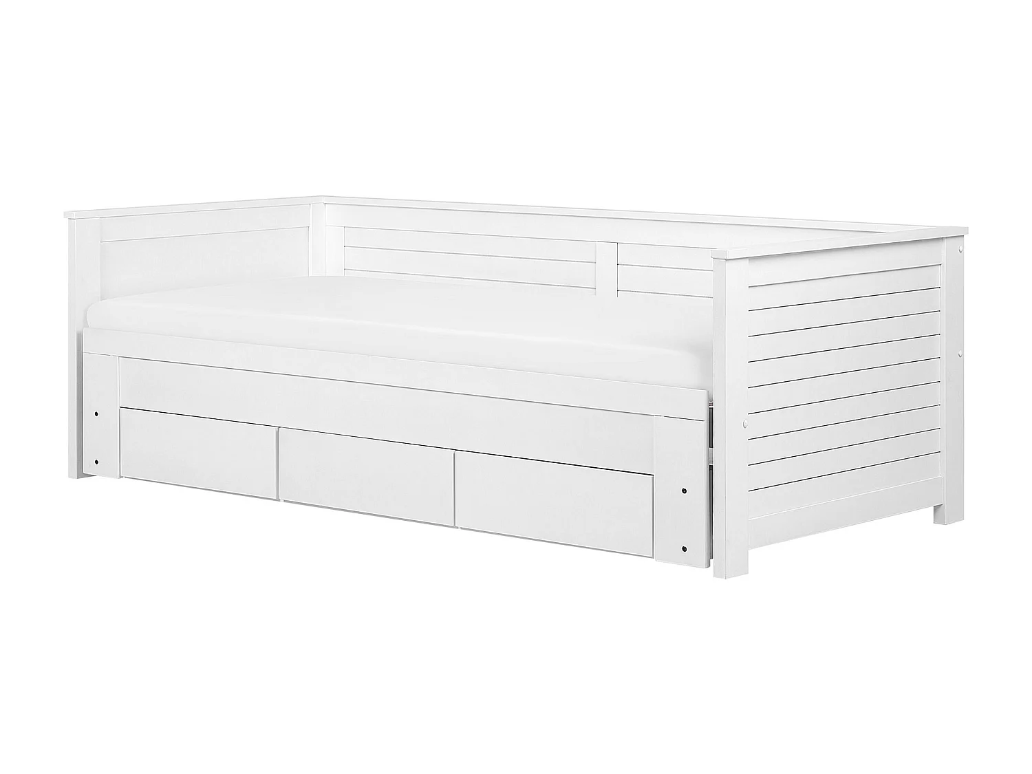 Bed met opbergladen Hout CAHORS 90 x 200 cm Wit