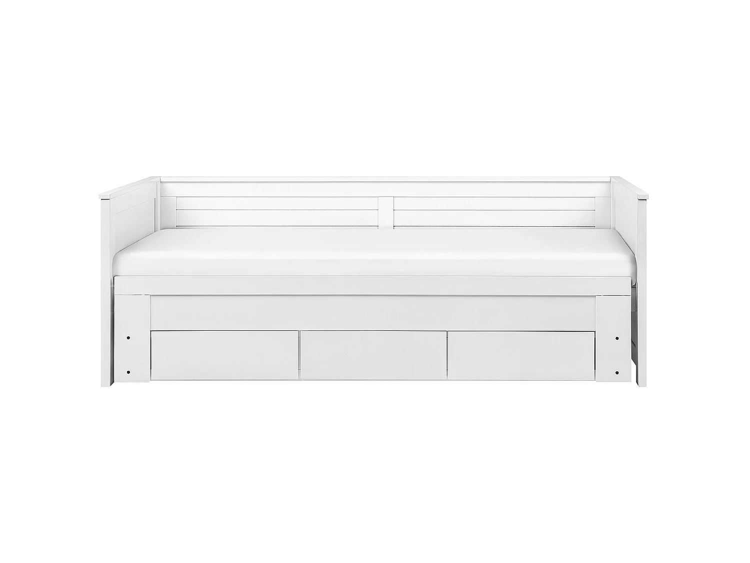 Bett mit Schubladen Holz CAHORS 90 x 200 cm Weiss