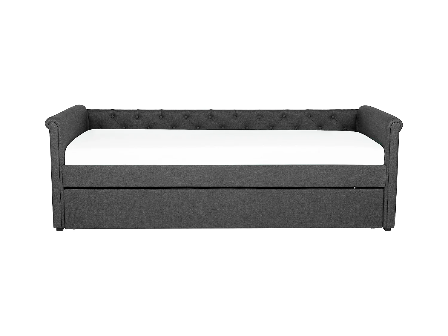 Onderschuifbed Stof LIBOURNE 90 x 200 cm Donkergrijs