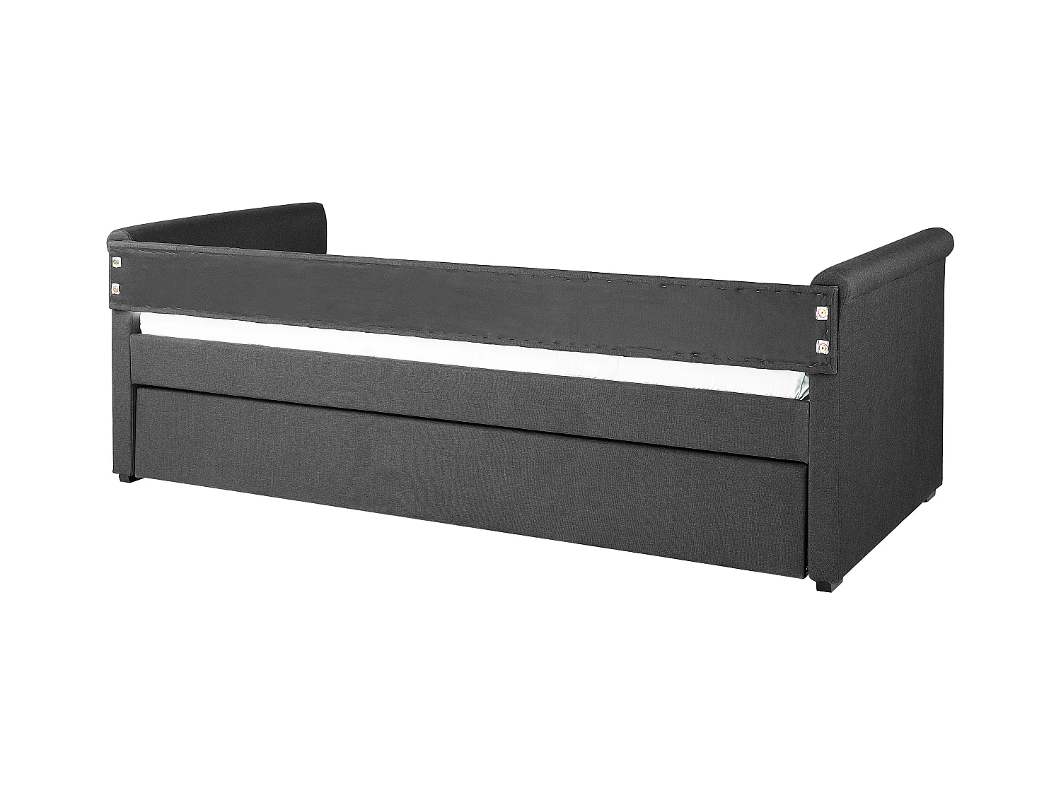 Onderschuifbed Stof LIBOURNE 90 x 200 cm Donkergrijs