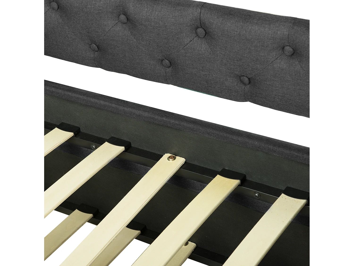 Cama nido Tela LIBOURNE 90 x 200 cm Gris oscuro