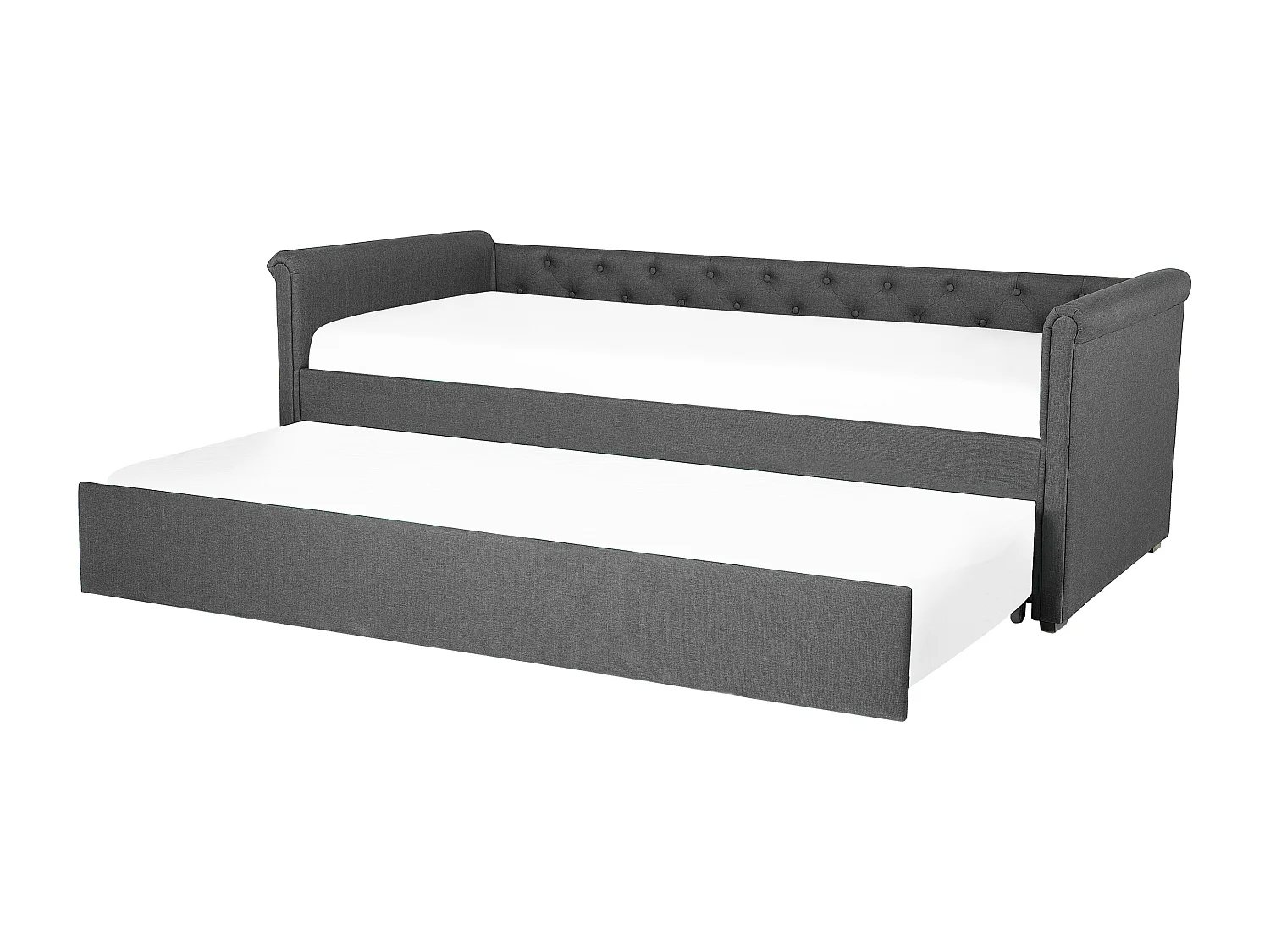 Onderschuifbed Stof LIBOURNE 90 x 200 cm Donkergrijs