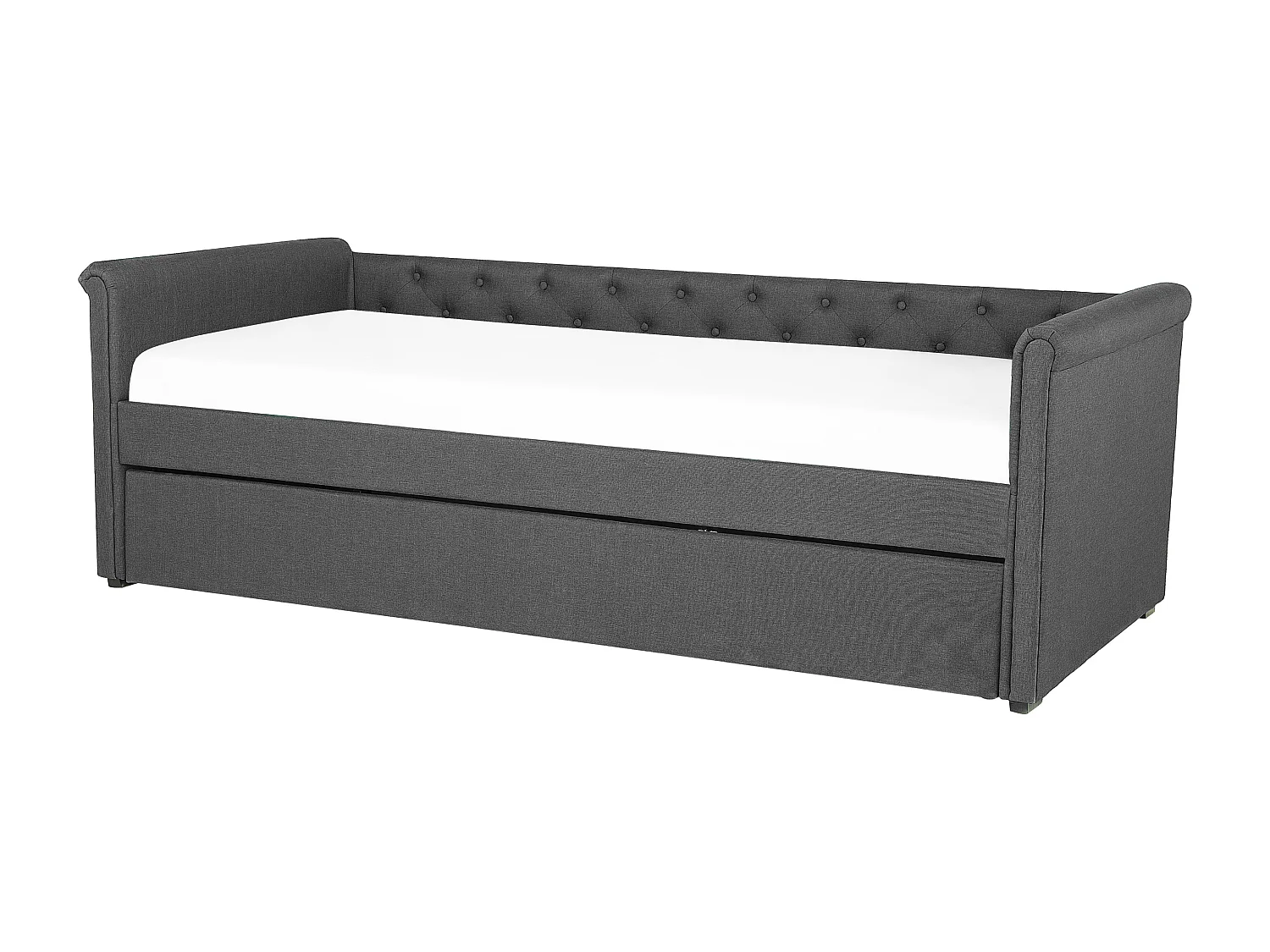 Onderschuifbed Stof LIBOURNE 90 x 200 cm Donkergrijs