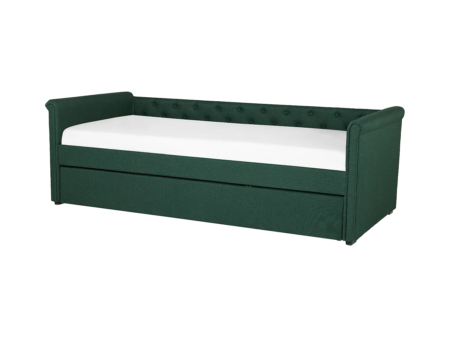 Lit gigogne Tissu LIBOURNE 90 x 200 cm Vert foncé