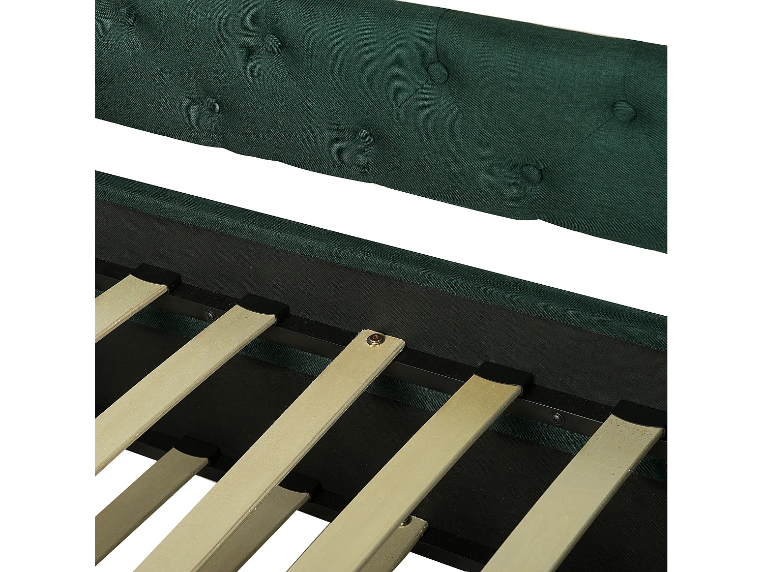 Onderschuifbed Stof LIBOURNE 90 x 200 cm Donkergroen