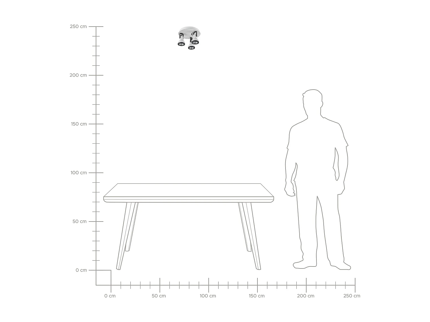Spot à 3 lumières BARO Réglable Métal Blanc