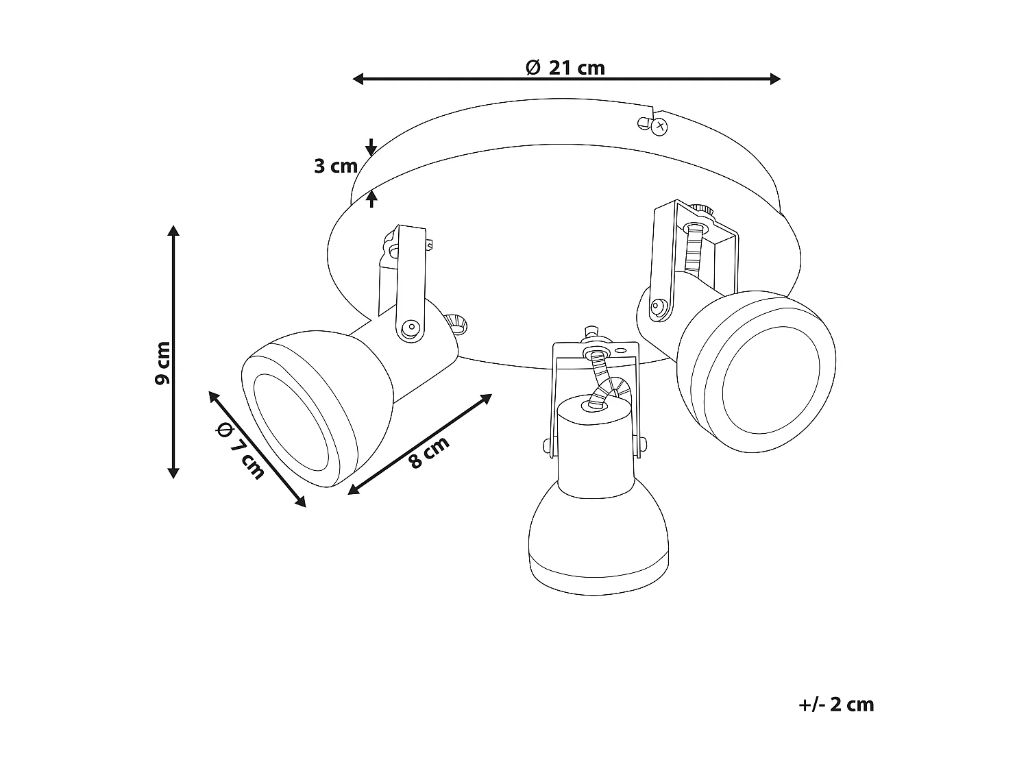Lampa spot 3-punktowa BARO Regulowana Metal Biały