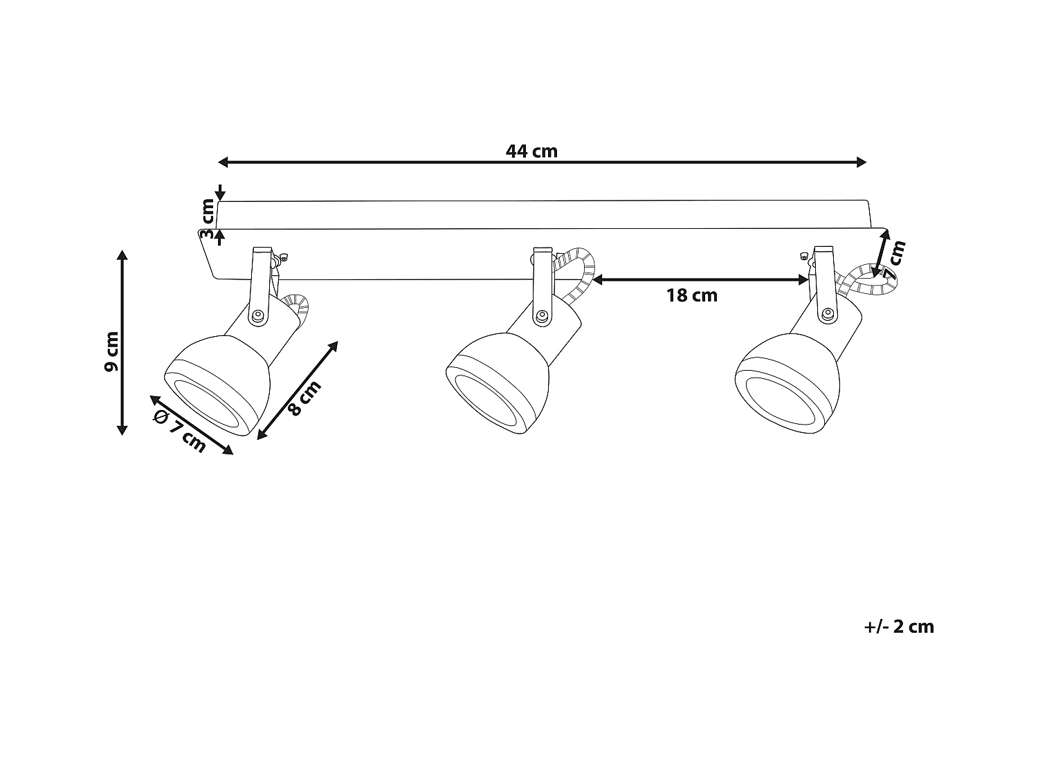 3-lichts spot BARO Verstelbaar Metaal Wit