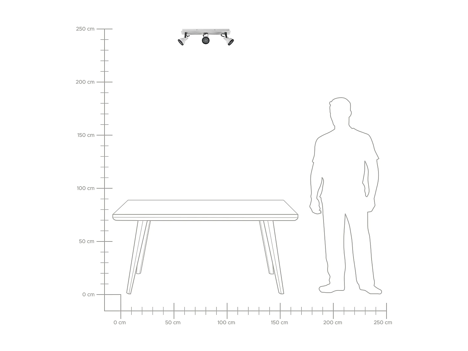 Spot à 3 lumières BARO Réglable Métal Blanc