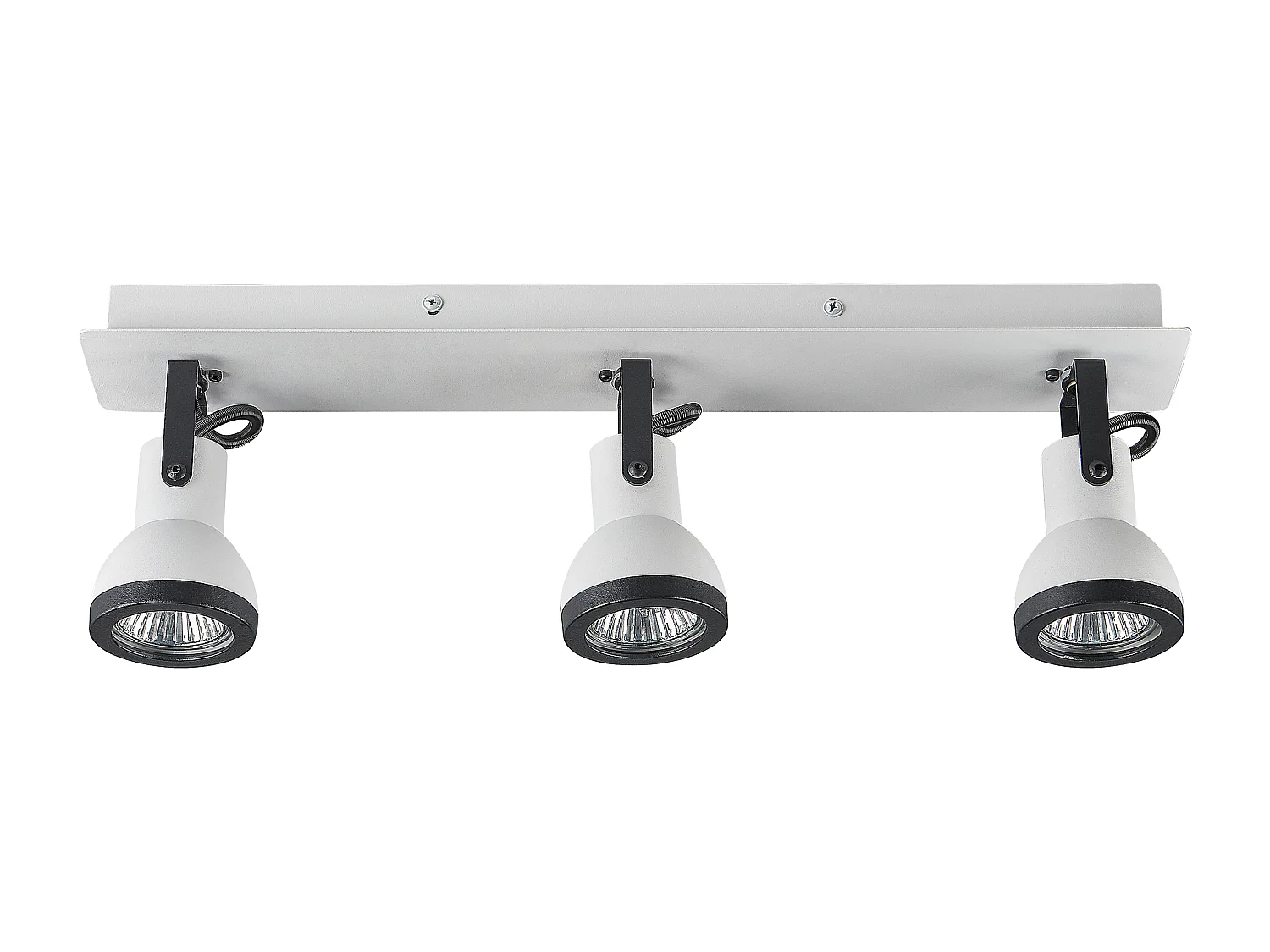 Rechteckige Deckenlampe 3-flammig aus Metall weiß/schwarz Baro