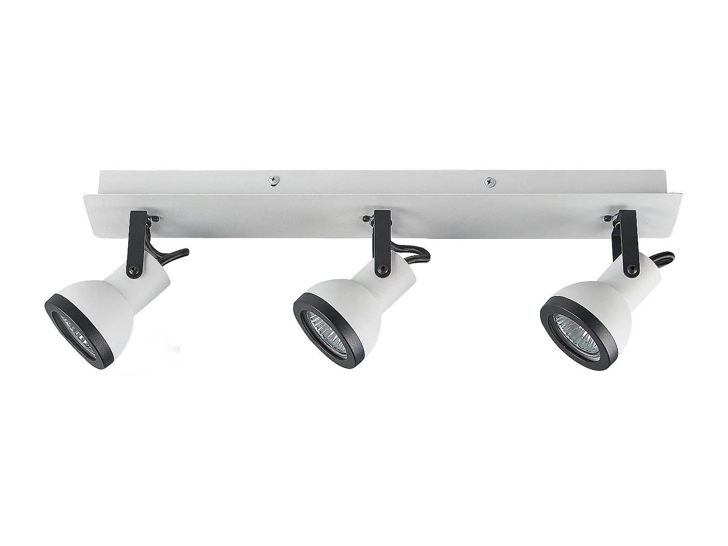 Rechteckige Deckenlampe 3-flammig aus Metall weiß/schwarz Baro