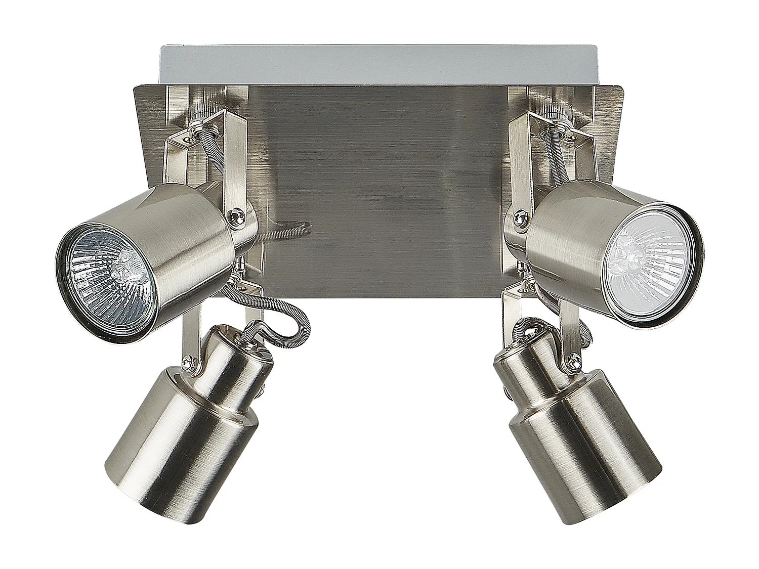 Deckenleuchte silber 4-flammig aus Metall Zylinderform Bonte