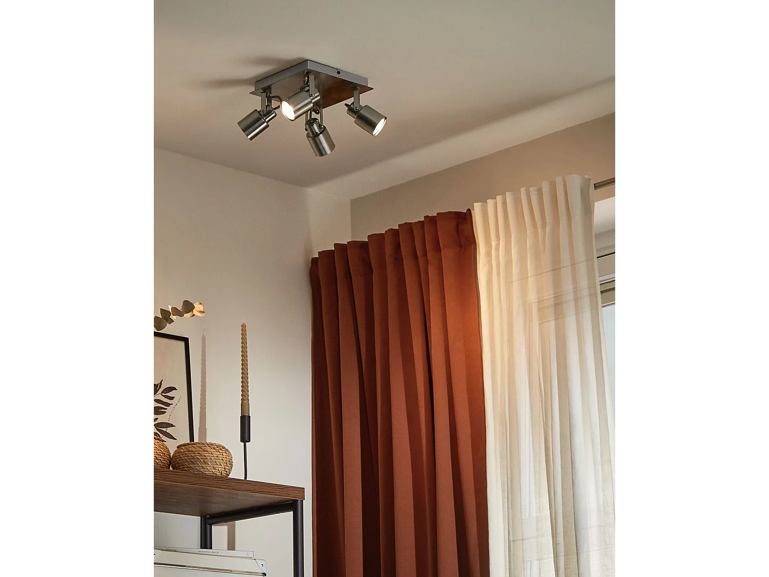 Spot à 4 lumières BONTE Réglable Métal Argenté