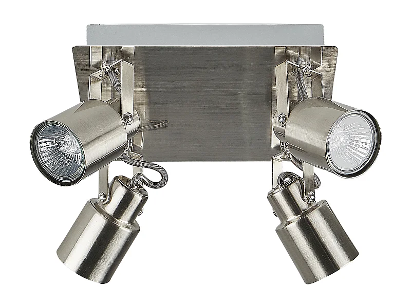 Deckenleuchte silber 4-flammig aus Metall Zylinderform Bonte