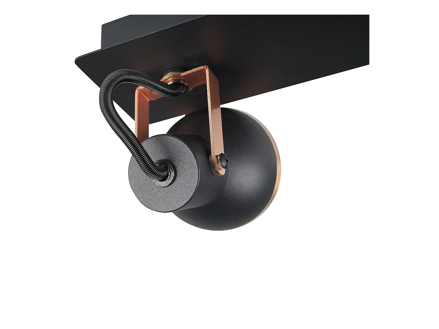 Rechteckige Deckenlampe 3-flammig aus Metall schwarz/kupfer Baro