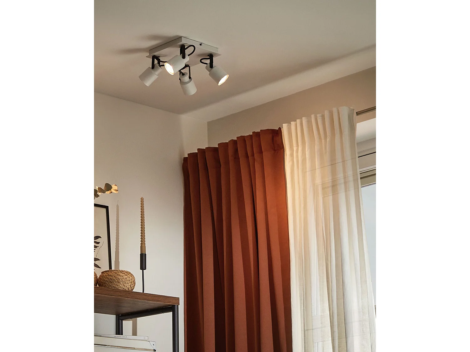 Spot à 4 lumières BONTE Réglable Métal Blanc