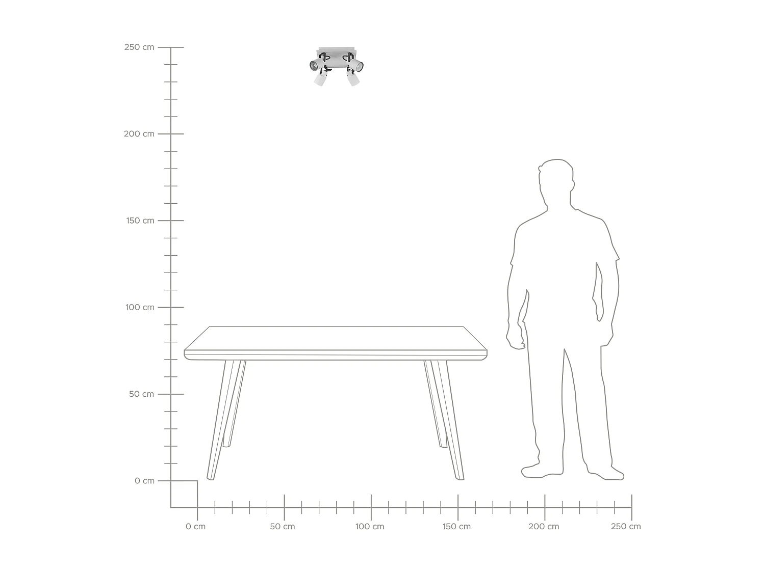 Spot à 4 lumières BONTE Réglable Métal Blanc