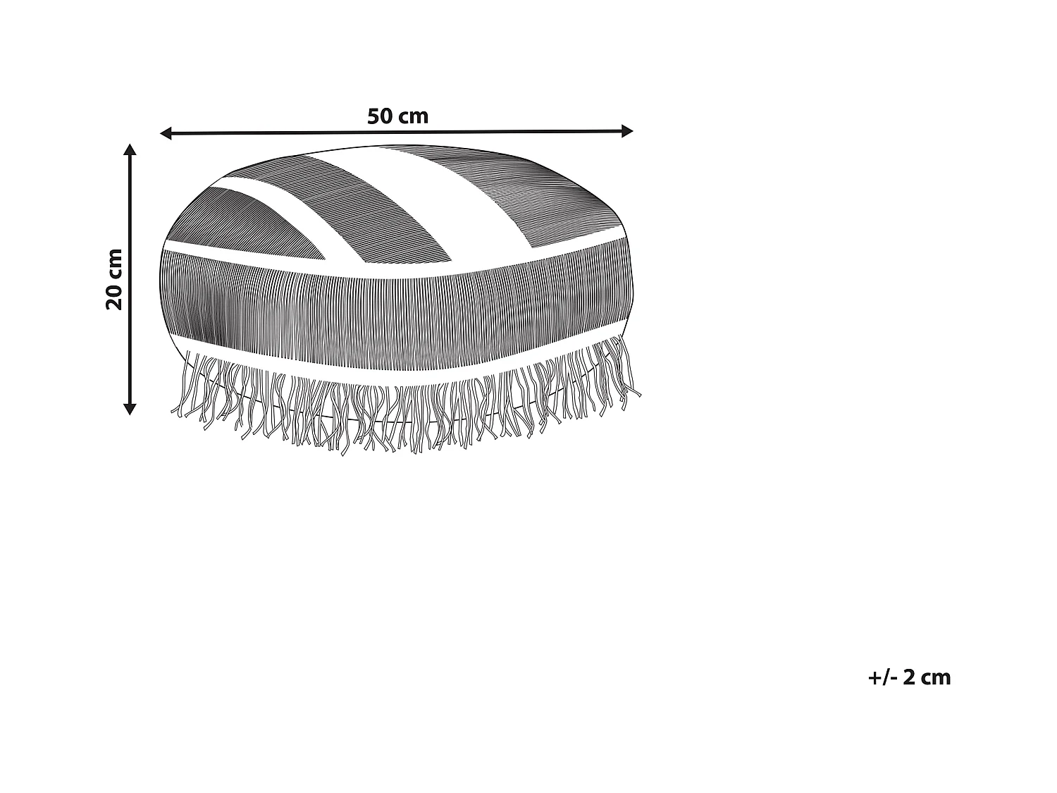 Poef OULAD Katoen Wit 50 cm 50 cm 20 cm