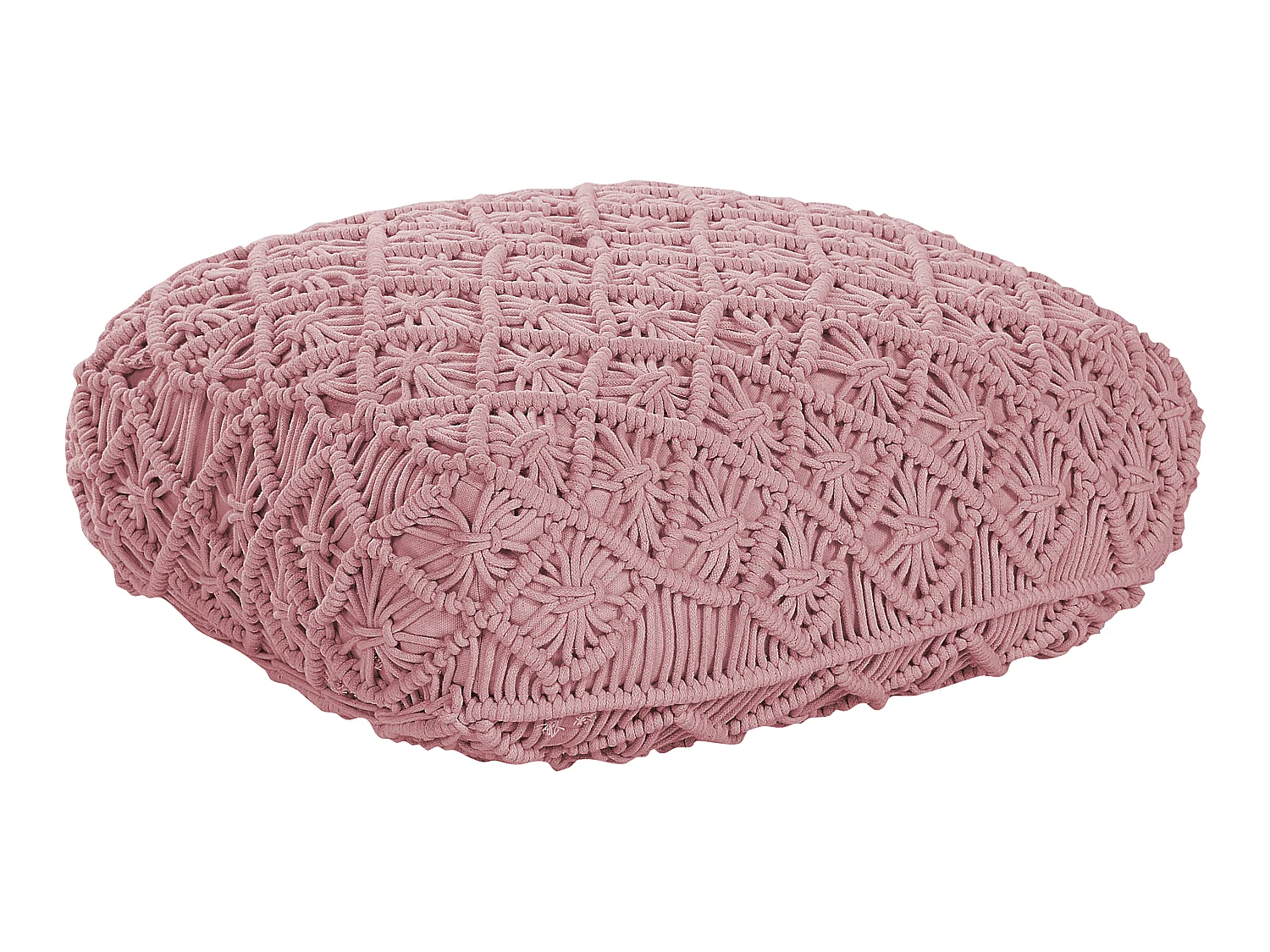 Pouf Macramé BERRECHID Coton Rose