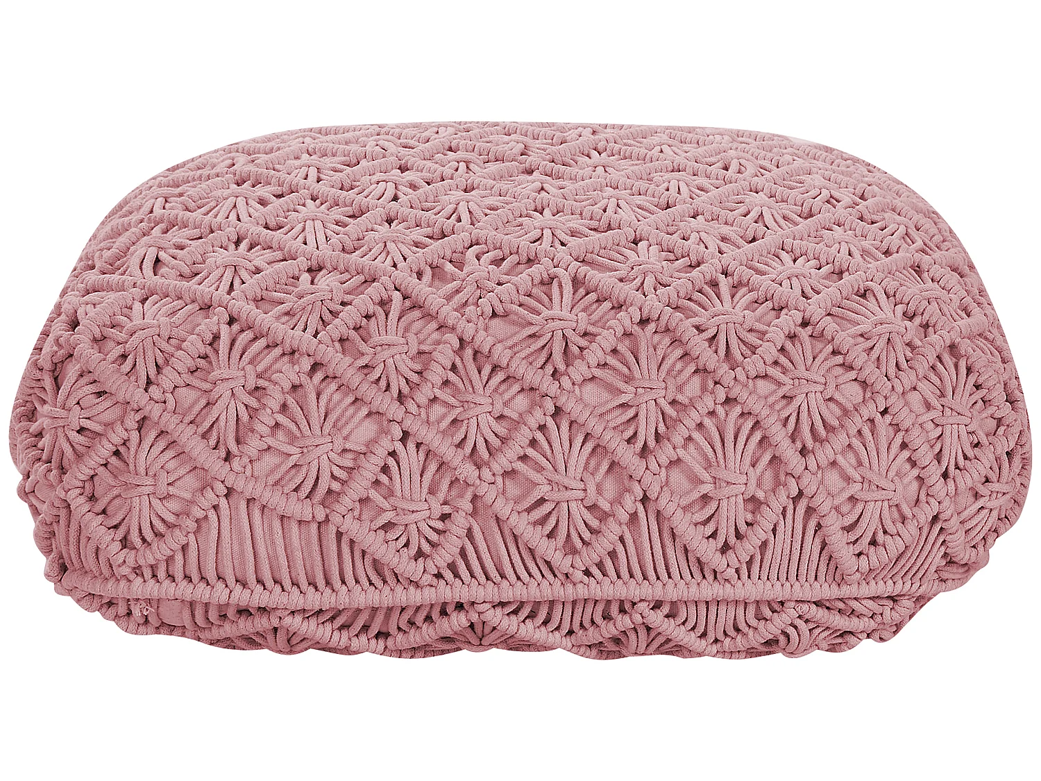 Pouf Macramé BERRECHID Coton Rose