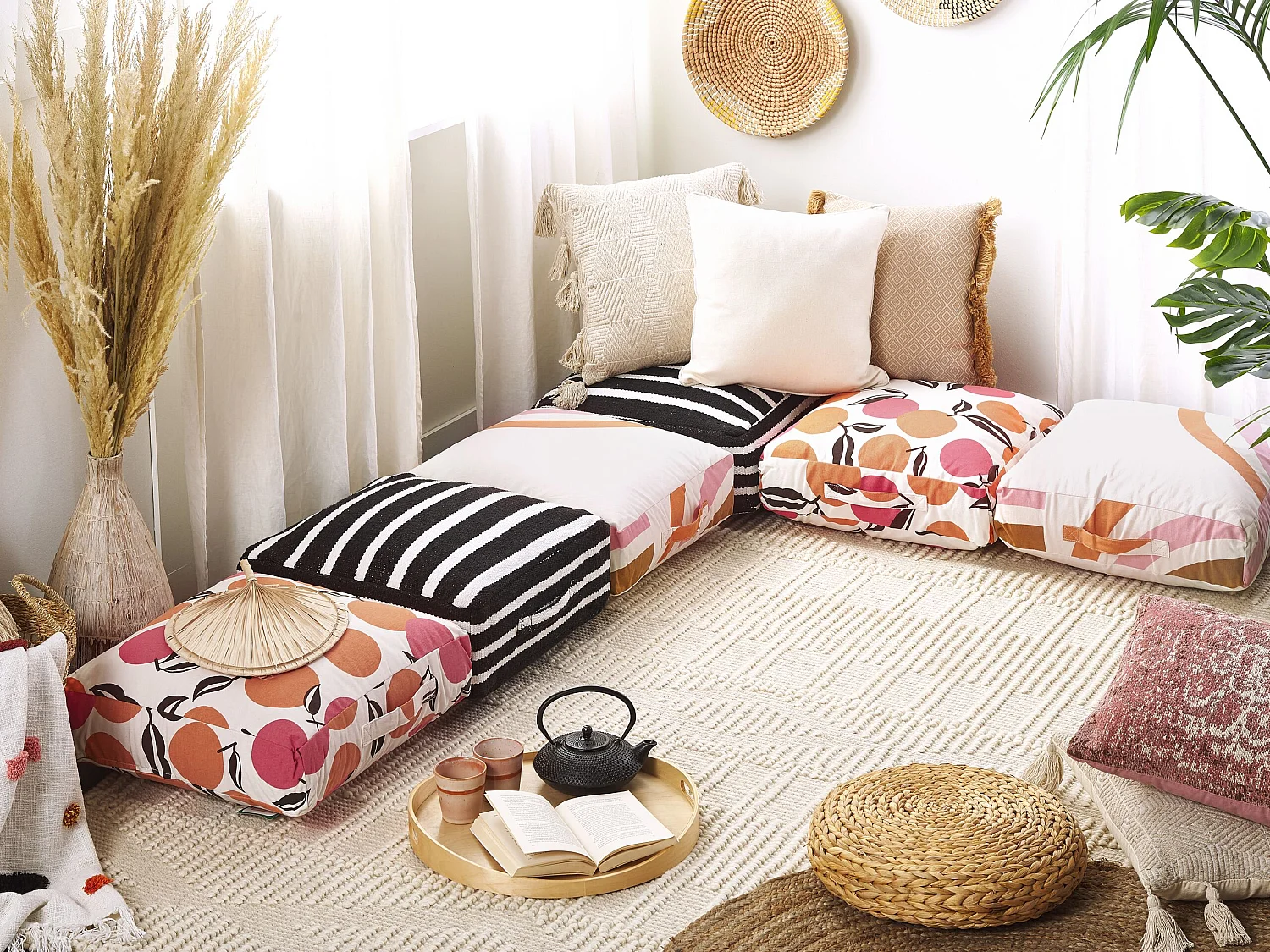 Pouf MELLAL Cotone Multicolore 50 cm 50 cm 20 cm