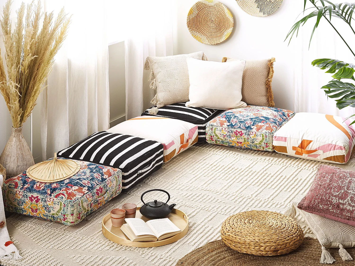 Pouf OUED Cotone Multicolore 50 cm 50 cm 20 cm